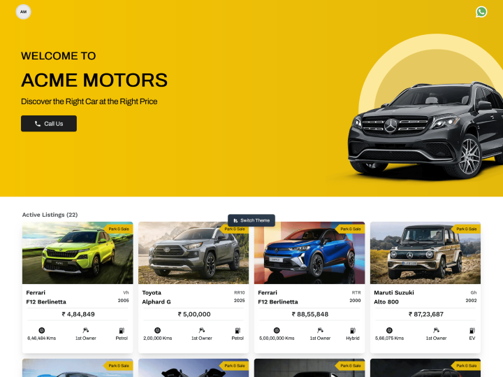 myshowroom online website theme 2